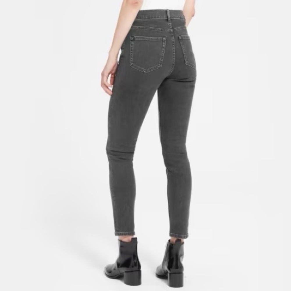 Everlane High Rise Skinny Jeans 24 ankle Washed Black